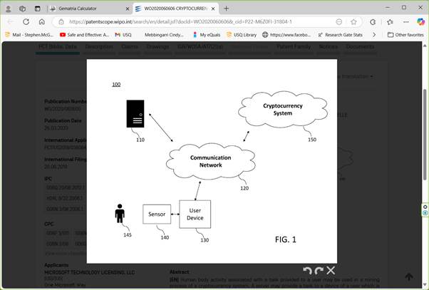 Patent WO2020060606 Crypto currency system using body activity data (P#38) 4e5c3e2d 305e 4642 9539 1d0e22f4a792 602x407
